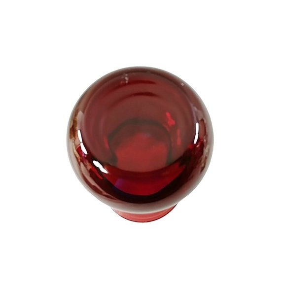 Vase Hocking Royal Ruby Red Ball Base Design 6-1/2" Tall - Picture 6 of 6